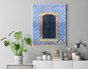 Quadro Fachada Azul e Branca Por Ivan Araújo