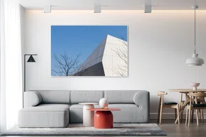 Quadro Fachada Contemporânea em Dia de Céu Azul Por Ivan Araújo