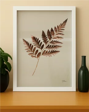 Quadro Folha com Moldura A25 Por Estúdio Flora