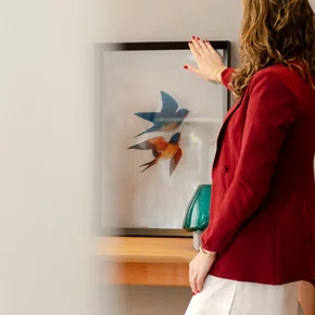 Quadro Instante a Dois com Moldura A02 Por Estúdio Flora