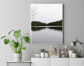 Quadro Lago Espelhando a Floresta de Pinheiros Por Ivan Araújo