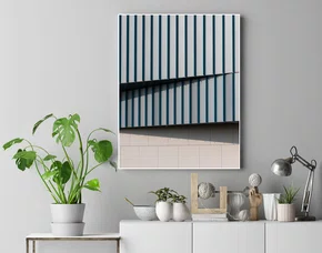 Quadro Luz, Sombra e Geometria em Fachada Contemporânea Por Ivan Araújo