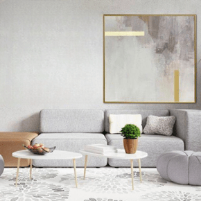 Quadro Mármore Off White Folha de Ouro