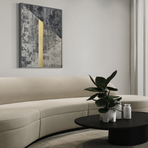 Quadro Mármore Preto Folha de Ouro