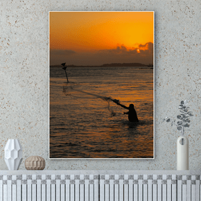 Quadro o Pescador e o Mar Por Cida Hoffmann