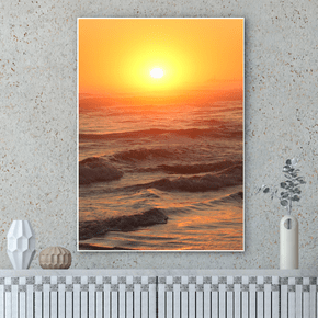 Quadro Sol Poente e Ondas Por Cida Hoffmann