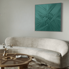 Quadro Tecido RT Verde 02 900x900mm Por Sidnei Schwanck
