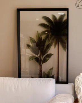 Quadro Tropical Sereno com Moldura A02 Por Estúdio Flora