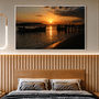 Quadro Barco, Pessoas e Pôr do Sol Por Cida Hoffmann