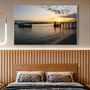 Quadro Barco, Pessoas e Pôr do Sol Por Cida Hoffmann